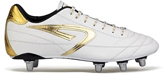 Scatto Rugby Blanco - Botas de Rugby de Piel de Canguro Natural - Blanco - Suela R200, excelente para Empujar en la refriega 42