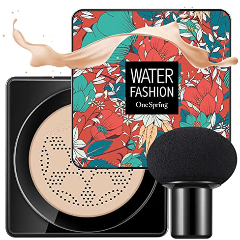 CC Creme, Pilzkopf Luftkissen, Flüssige Grundierung, BB Creme, Concealer Abdeckung, Make up Concealer für Gesicht und Hals, Primer Langlebig und Perfekte Abdeckung, (Elfenbein)