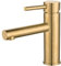 VALAZ Grifo Lavabo Dorado Cepillado Protección PVD | Grifo Monomando Lavabo, Mezclador Agua Fría y Caliente, Ahorro de Agua | Instalación Facil, Latón, Inoxidable, Oro Mate, Caño Recto, Serie Palancia