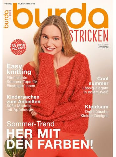 burda stricken Strickmagazin 2022 #03 Strickmuster ideal für Anfänger und Profis