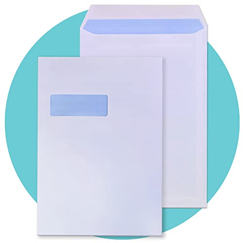 Triplast 250 x C4 Window Self Seal Security Envelopes (Size: 324x229mm) | Address Window, Self Sealing & Printer Safe Mailing Paper Envelopes | Ideal for Everyday Home, Office & Commercial Use