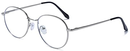 LJCZKA Runde Blaulichtfilter Brille Ohne Stärke – Retro Blaulicht Brille Photochrome für Damen Herren Computerbrille Nerdbrille Dekobrille