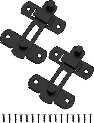 Serratura scorrevole per porta del fienile, in acciaio inox, chiavistello di sicurezza per armadietti del vino, bagno, esterni, garage, finestre, giardino, porta dell'armadio (confezione da 2 pezzi)