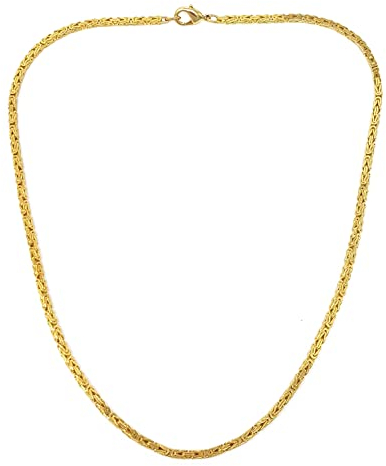 Feine Königskette 18kt vergoldet 3mm Länge 65cm, Halskette Herren-Kette Goldkette Damen Geschenk Schmuck ab Fabrik Italien tendenze