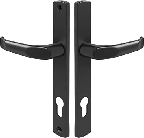 Gamar - Türgriff DIANA Schwarze Langschild-Garnitur für Profilzylinder Ein Satz Türgriffe Türbeschläge Universelle Griffe (Schwarz, 85 mm - PZ)