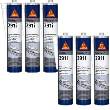 Lot de 6 colles mastic marine SIKA Sikaflex 291i - Blanc - 300ml