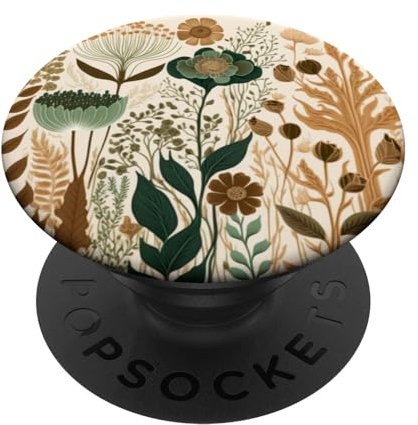 PopSockets Pop Grip:Greenery Botanical Boho Wildflowers Strichkunst Floral PopSockets mit austauschbarem PopGrip