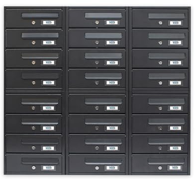 MILLE Boîte aux lettres immeuble 24 places 90 x 17 x 84 cm - Modèle Modular Anthracite