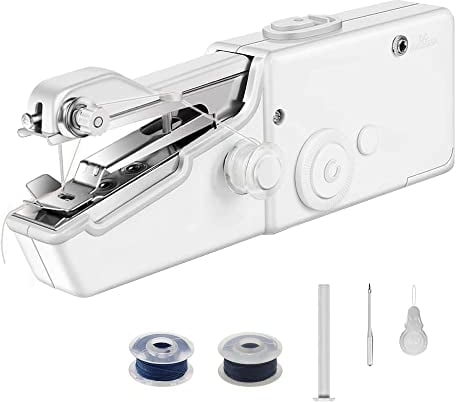 DAGORD Macchina da Cucire a Mano 20,5x6,5x2,8cm Mini Macchina da Cucire Macchina Cucire Portatile e 1 Confezione di Accessori per Tende in Tessuto Fai da Te e da Viaggio