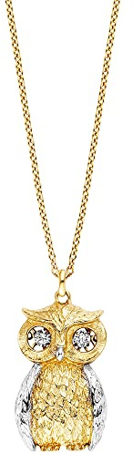 Julie Julsen JJDNE01130.3 Damen Collier Eule Dancing Stone Silber 925 Gold 45 cm