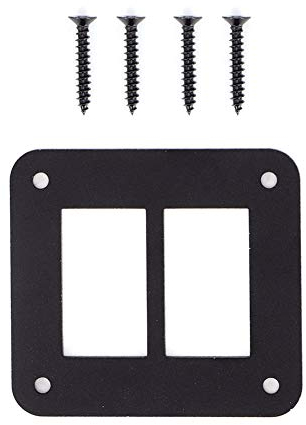 Harpra Wippschalter für Auto, Anhänger, Boot, 2-Wege-Schalter, schwarzes Aluminium, langlebig, für Auto, Anhänger, Boot, Wippschalter, Gehäuse, Halterung