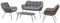 Hespéride - Salon de Jardin Paopao Graphite, Gris 4 Places Anti-Rouille Coussins Confortables 2 Fauteuils 1 Canapé 1 Table Basse pour Terasse, Balcon