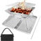 Braciere pieghevole portatile con braciere, set da campeggio pieghevole con scatola di ferro e borsa per il trasporto, griglia pieghevole in acciaio inox per barbecue, picnic, patio