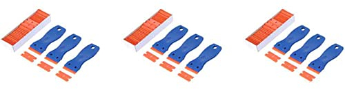 Niniang 9 Stück Schaber mit Rasierklingen aus Kunststoff und 300 Stück Rasierklingen aus Kunststoff mit doppelter Kante von 1,5 Zoll für Vinyl-Tönung von Fenstern