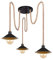 GLOBO Hängeleuchte Hanfseil Seillampe Pendelleuchte gold schwarz Landhausstil Esszimmer Deckenlampe verstellbar, Hanfseil Metall, 3x E27 Fassung, DxH 22x170 cm