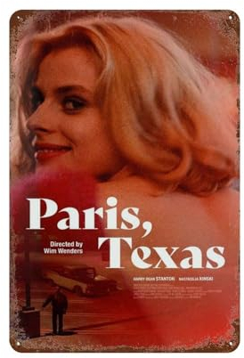 NRCKMIHRAE Filmposter mit Texas-Paris-Figuren, Wanddekoration, Kunst, Metallblech-Poster, moderne Wohnkultur, Kunst, Metallposter, Hausbar, Laden, Dekorationen, Vintage-Schild, Geschenk, 30 x 20 cm