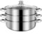 Steamer for Cooking, 18/8 Stainless Steel Steamer Pot, Food Steamer 11 Inch Steam Pots with Lid for Cooking Vegetables, Seafood, Soups, Stews and Pasta, 11 x 8.9 inch