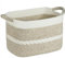 Storage Basket - Decorative, Woven, Foldable Storage box with Handles. Home and Nursery Decor/Organiser for Bathroom Storage, Toy Storage, Office, Baby Clothes and Towels (Natural Beige) (1pc)