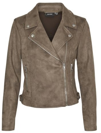 VERO MODA Vmjose Short Faux Suede Jacket Noos, Chocolat, S Femmes