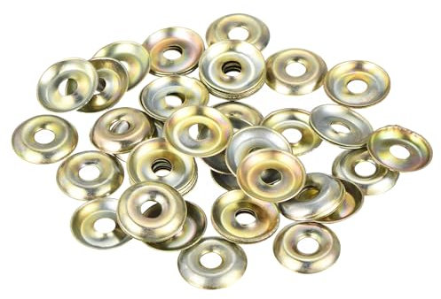 QUARKZMAN 50 Piezas de Arandela de Copa Avellanada, Hierro Amarillo Arandelas de Acabado Avellanadas para Tornillos M4 (Diámetro Interno M4 x Diámetro Exterior 14mm x Grosor 2mm)
