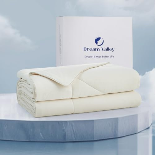 Dream Valley® Outlast® Kühldecke, NASA-Klasse Technologie Q-Max > 0,4 weich Selbstkühlende Decke, Aerocool™ Kühlende Decke für heiße Schläfer, Nachtschweiß, weiß, 269 x 228cm
