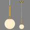 ZPBSJ Moderne Goldene Pendelleuchte für die Kücheninsel Mid Century Pendelleuchten mit Kugel milchig weißes Glas Pendelleuchte für Esszimmer Bad Eingang Schlafzimmer(1er-Pack)