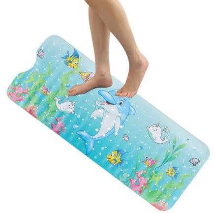 Alfombra De Baño para Bebé para Bañera,Alfombrilla De Baño para Bebé Antideslizante - Alfombra de Ducha para bañera con patrón de Dibujos Animados Antideslizante - Estera de bañera para bebé, Lavable