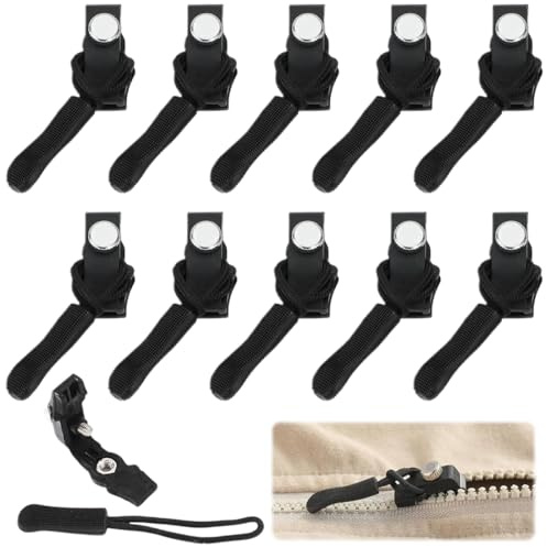 10 Pezzi Riparazione con Chiusura Lampo, Chiusura Lampo, Istantaneo con Denti Scorrevoli per Fissare la Cerniera Rimovibile, Confezione di Ricambio per Vestiti