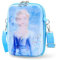 Els Handtasche Mädchen, Umhängetasche Mädchen, Eiskönigin Kinderhandtasche, PU Leder Umhängetasche Kinder mit Verstellbarem Gurt, Cartoon Kindertasche für zum Ausgehen oder Reisen(Blau)