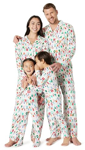 Amazon Essentials Ensembles de Pyjamas de Noël Assortis pour la Famille Homme, Lumières Festives, S