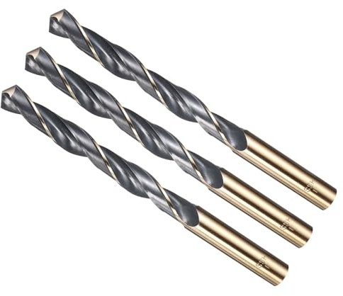 METALLIXITY Drill Bit (11mm) 4341 High-Speed Steel Black & Gold 3pcs | Straight Shank 118° Black and Gold Finish for Copper Aluminum Wood Plastic Medium Hard Metal