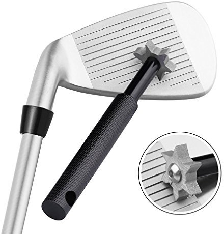 Golf Club Groove Sharpener with 6 Carbide Tungsten Steel Cutters, Golf Club Cleaner for all Irons Pitching Sand Lob Gap and Approach Wedges and Utility Clubs, Re-Grooving Cleaning Tool Accessories