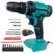 Cordless Drill Driver,for Makita 18V 1X 3.0AH Battery,45N.m Max Electric Drill,26Pcs Accessories,LED Light, 2 Speed,for Home and Garden DIY Project
