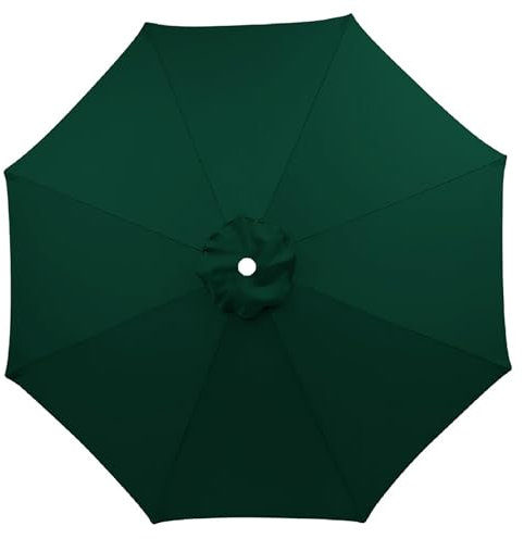 Genérico Tela de Repuesto para Sombrilla de Jardín, 8 Costillas, Paño de Repuesto Universal para Paraguas, Toldo de Recambio para Piscina, Playa, Exteriores(Dark Green,4.0m)