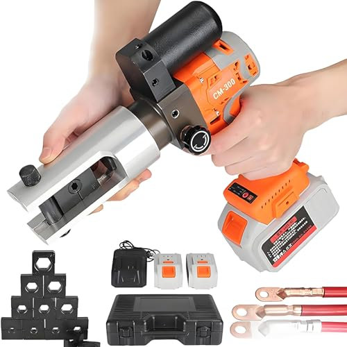Crimpadora Hidráulica Eléctrica Para Cables, Alicates Crimpadores Hidráulicos a Batería, Juego De Herramientas De Crimpado Recargables, 16-300 Mm²