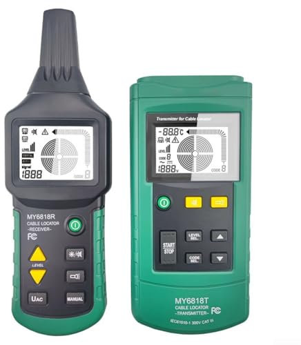 MY6818 Professioneller Kabelfinder Digitaler Leitungssuchgerät mit Sender und Empfänger für Metallrohre und Stromkabel