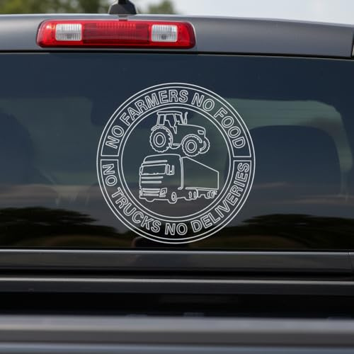 Vinyl-Aufkleber No Farmers No Food, NoTrucks NoDeliveries, 14 cm, wasserdicht, Vinyl-Aufkleber für Auto, LKW, Stoßstangen, Fenster, Laptop, Bauernhof, Traktor, LKW, Aufkleber für den Außenbereich, 5