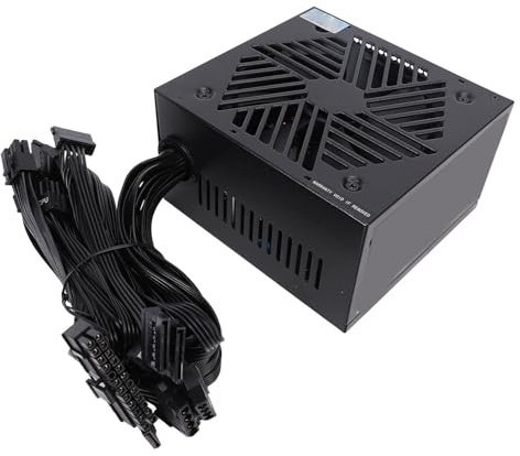 Dioche PSU ATX 600W Fuente de Alimentación Activa para Computadora ATX 600W Fuente de Alimentación de Aluminio para 10 y Vista: de para Juegos de Alto Rendimiento, Segura y Eficiente