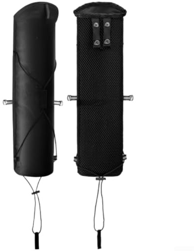 Borsa porta bastoncini da trekking leggera per sistemi di gilet da corsa con bocca rinforzata e pannello di ventilazione traspirante (nero)