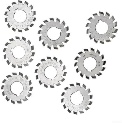 8-delad HSS kugghjulsskärare set M1.5 20° evolventkuggar konisk hjulfräs för metallbearbetning CNC fräsmaskin hål 22 mm
