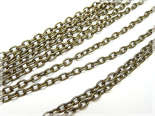 5 m Kette antik Bronze 3 x 4 mm Gliederkette von Vintageparts, DIY-Schmuck