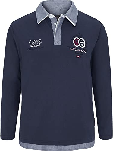 Jan Vanderstorm Herren Sweatshirt Fenno | aus Baumwolle, Casual Sweater für Männer im modernen Rugby-Design, hochwertiger Lagen-Look mit Kragen, große Größen L–7XL