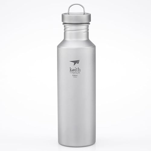 Keith Bouteille d'eau en titane pour camping en plein air Bouilloire de sport en titane (Ti3032-700ml)