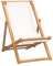 vidaXL Teak Liegestuhl Klappbar Sonnenliege Strandliege Gartenliege Strandstuhl Faltliege Campingstuhl Klappstuhl 56x105x96cm Creme