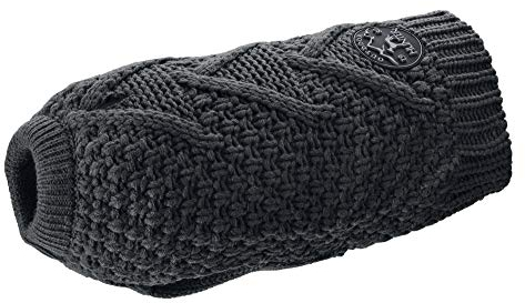 HUNTER Hundepullover MALMÖ, Farbe: anthrazit, klassisches Zopfstrick-Muster, wärmend & bequem, elastisch für optimalen Sitz, reflektierend für mehr Sichtbarkeit, waschbar bei 30°C, Größe: 40