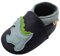 YALION Premium Weich Leder Babyschuhe Krabbelschuhe Lauflernschuhe Hausschuhe mit Dinosaurier Marineblau, EU 25/26=XXL