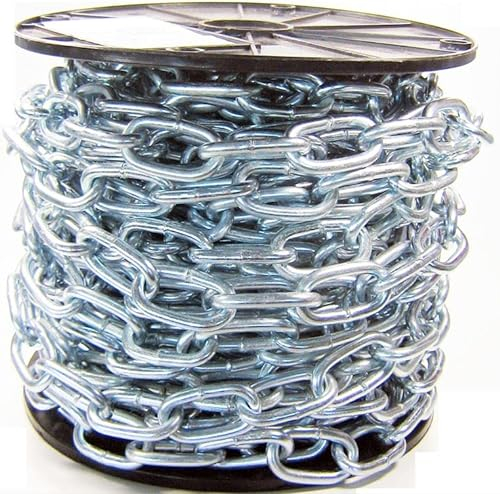 RJT 25 Meter Stahlkette 5 mm Rund, verzinkt DIN763 Gliederkette Eisenkette (950325)