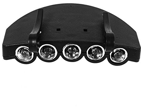 VGEBY Clip Light, 5 LED Emergency Hat Brim Headlamp for Fishing Hiking Camping Cycling Running Climbing Diving Water Sports