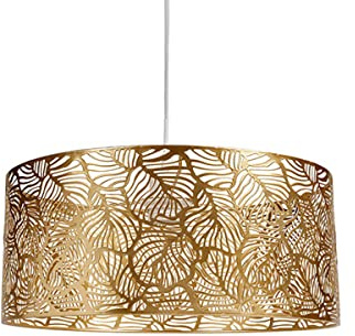 Ostaria 33018 Plafonnier Calathea - Suspension en métal doré - Lampe Suspendue Hauteur 15 cm, diamètre 35 cm - Suspension luminiare modèle Calathea doré
