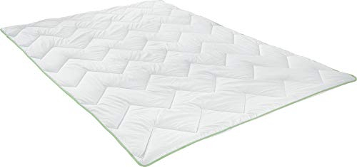 Erwin Müller Steppbett Inn, Bettdecke Seersucker weiß Größe 155x220 cm - Wärmestufe 3, Feuchtigkeitsabtransport, anschmiegsam, pflegeleicht (weitere Größen)
